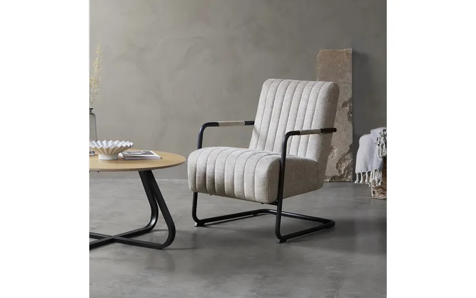 Zonet - Hvilestol I Metal Og Sandfarvet Stof