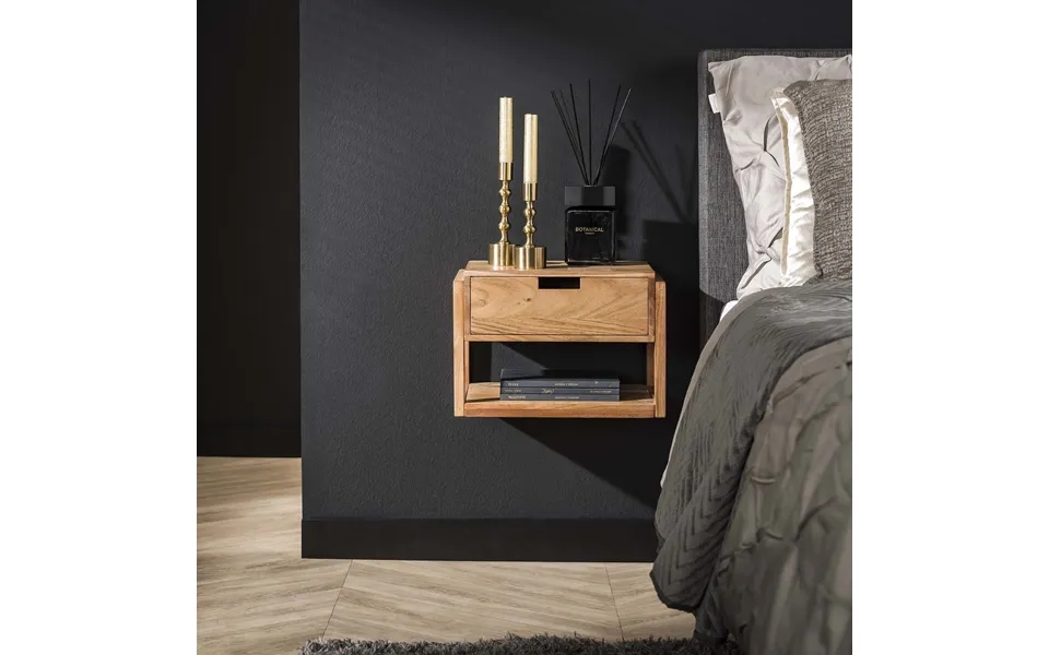 Algete - Sengebord I Massiv Akacietræ, Væghængt