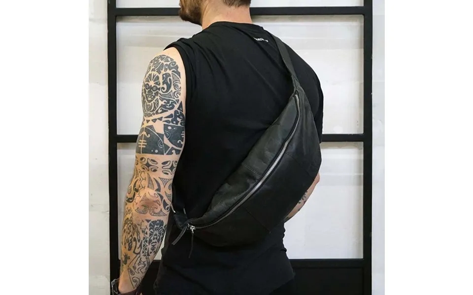 Bumbag I Sort Læder - Model Large