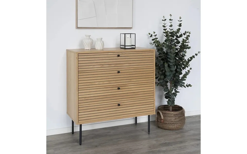 Create Kommode I Egetræ Med Fire Skuffer