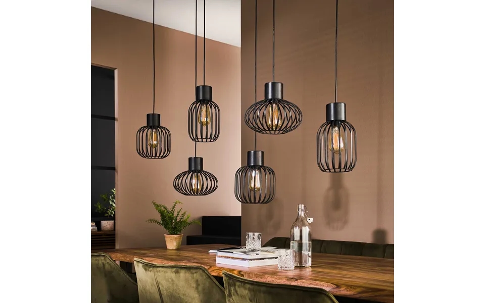 Luke - Loftlampe Med Seks Metalskærme I Forskellige Former Levering Uden Pære