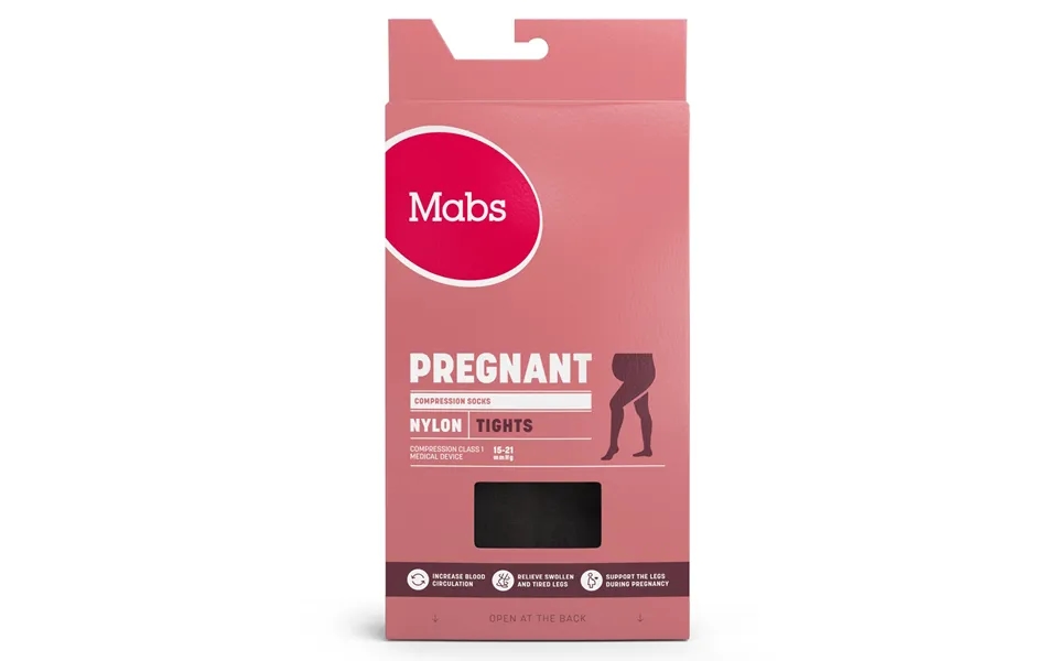 Mabs Nylon Tights Pregnant - Sort Str. S 1 Par
