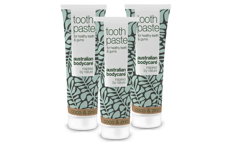 3 Stk. Tea Tree Oil Tandpasta Kokos & Zink  Til Daglig Pleje Ved Paradentose, Svamp Og Tandkødsbetændelse - 3 Stk