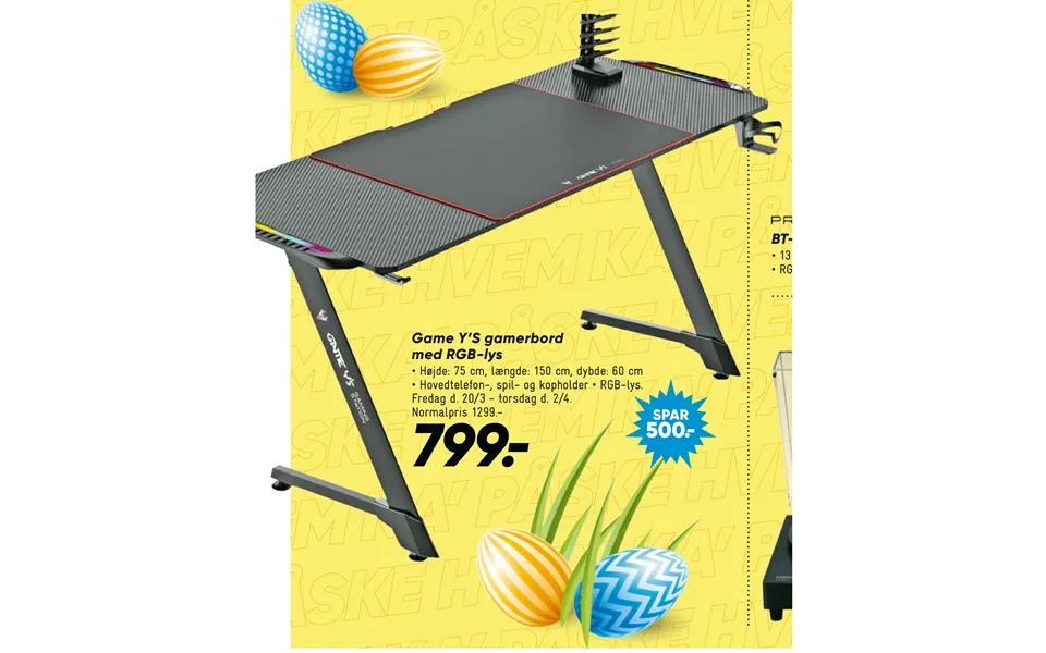 Game Y’s Gamerbord Med Rgb-lys