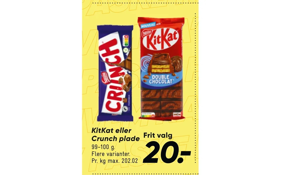 Kitkat Eller Crunch Plade