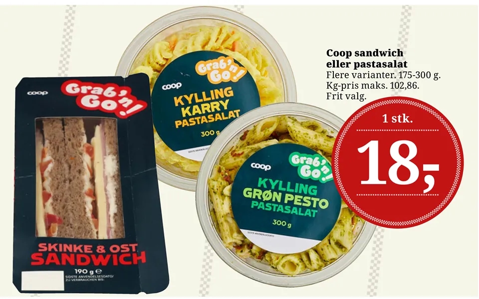 Coop Sandwich Eller Pastasalat