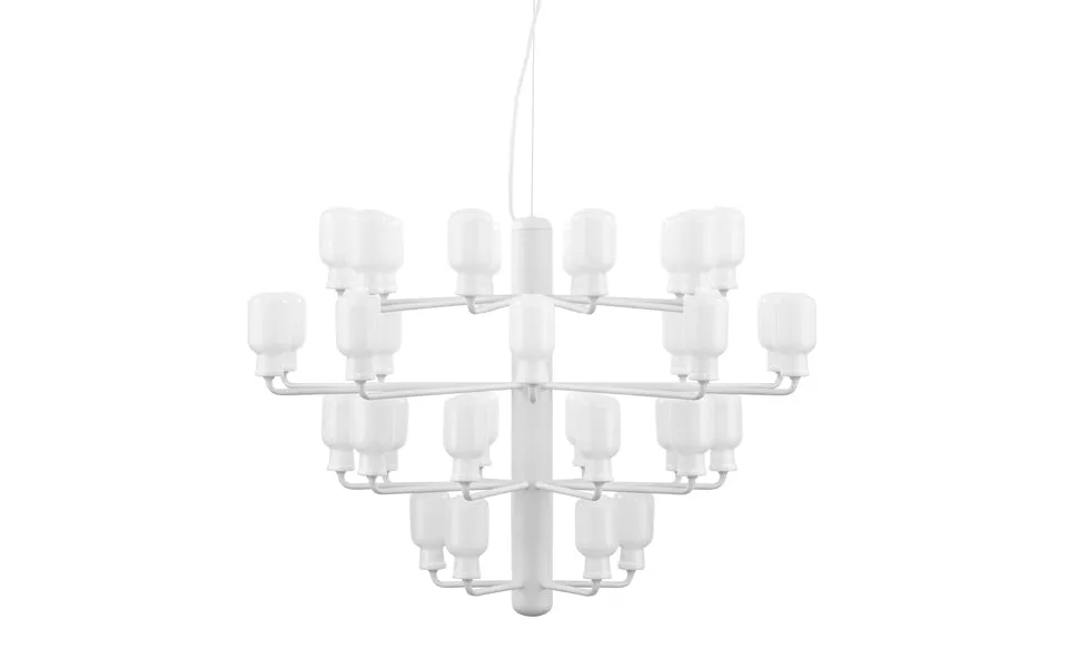 Amp Lysekrone Med 35 Arme, Hvid - H 62,5 Cm. Ø 85 Cm.