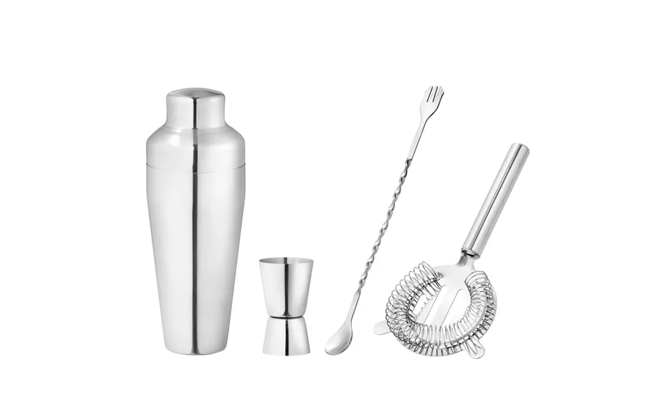 Cocktail Shaker Sæt, Sølvfarvet - 600 Ml