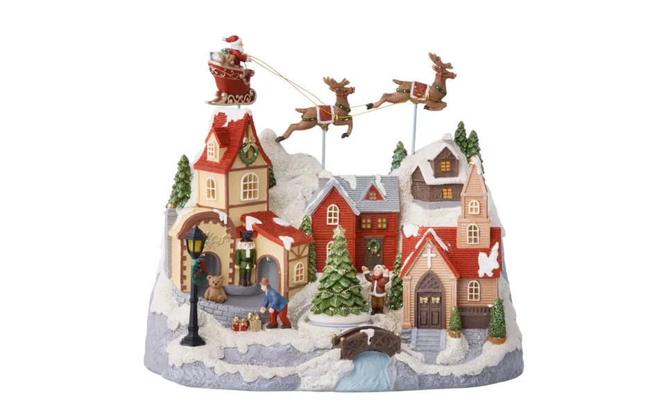 Julemandens Værksted Figur M. Lys & Musik - B27 Cm.