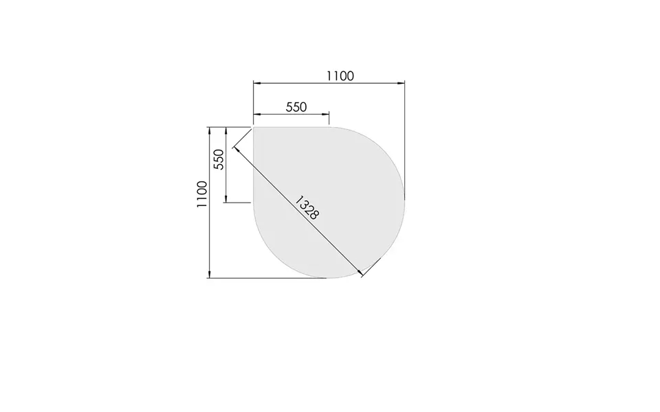 Dråbeformet Gulvplade I Glas - 110 X 110 Cm