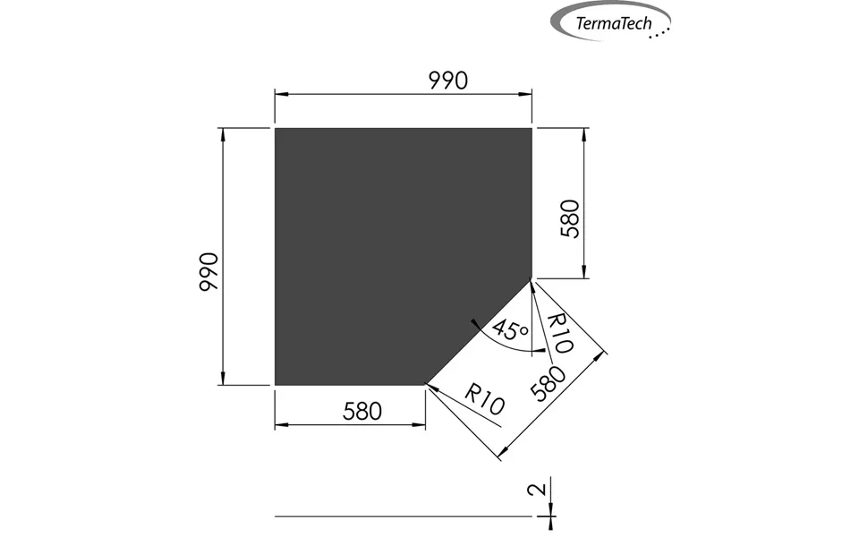 Femkantet Gulvplade I Stål - 99 X 99 X 58,6 Cm