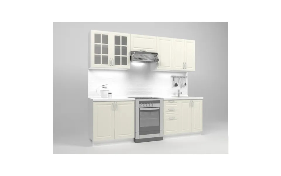 Michella 240 Cm Komplet Køkkensæt - Panna Cotta