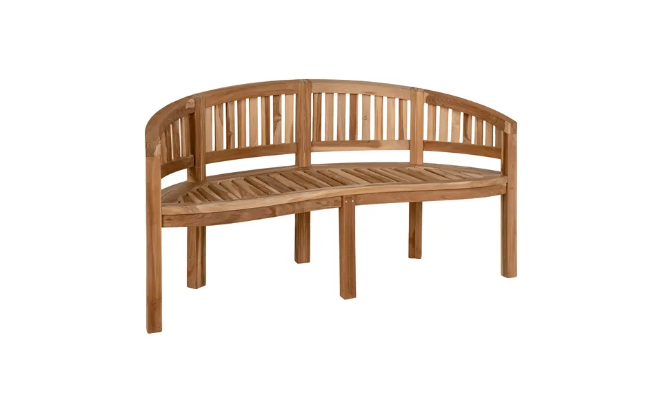 House Nordic Boca Banana Havebænk, M. Ryglæn - Natur Teaktræ 150x60