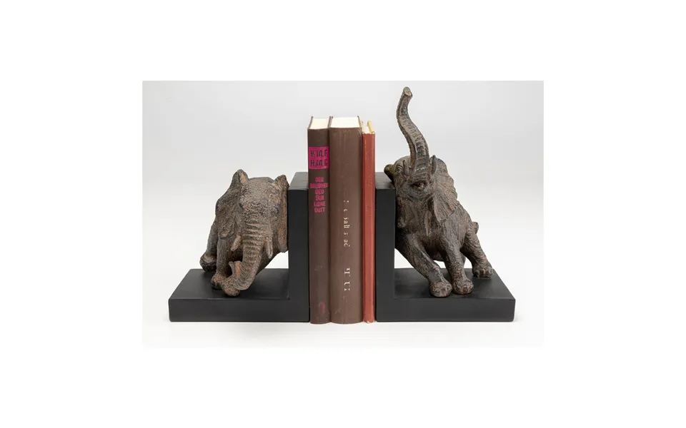 Kare Design Elephants Bogstøtte - Brun Polyresin Sæt Á 2