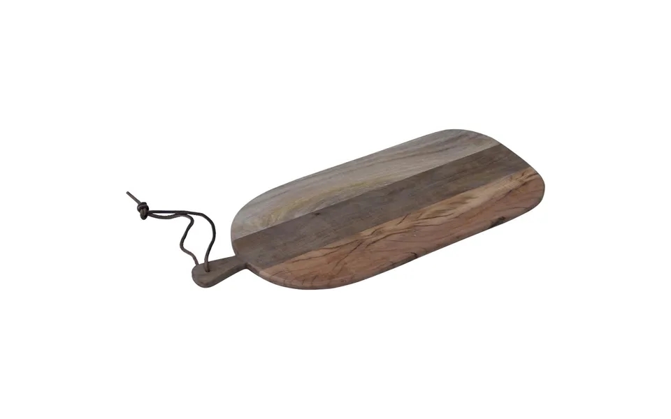 Trademark Living Aflangt Skærebræt, M. Læderstrop - Træ M. Patina 69x30