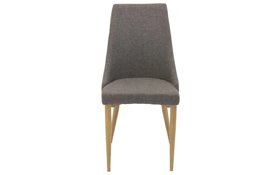 Venture Design Leone Spisebordsstol, M. Armlæn - Mørkegrå Polyester Og Natur Metal