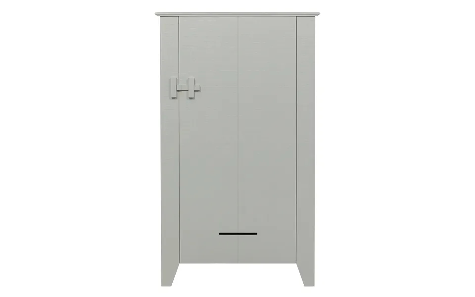 Woood Gus Bondeskab, M. 1 Låge Og 3 Hylder - Tåget Lysegrå Fyrretræ