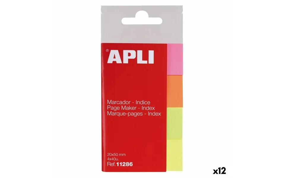 Apli Bogmærke-sticky Notes - Multifarvet
