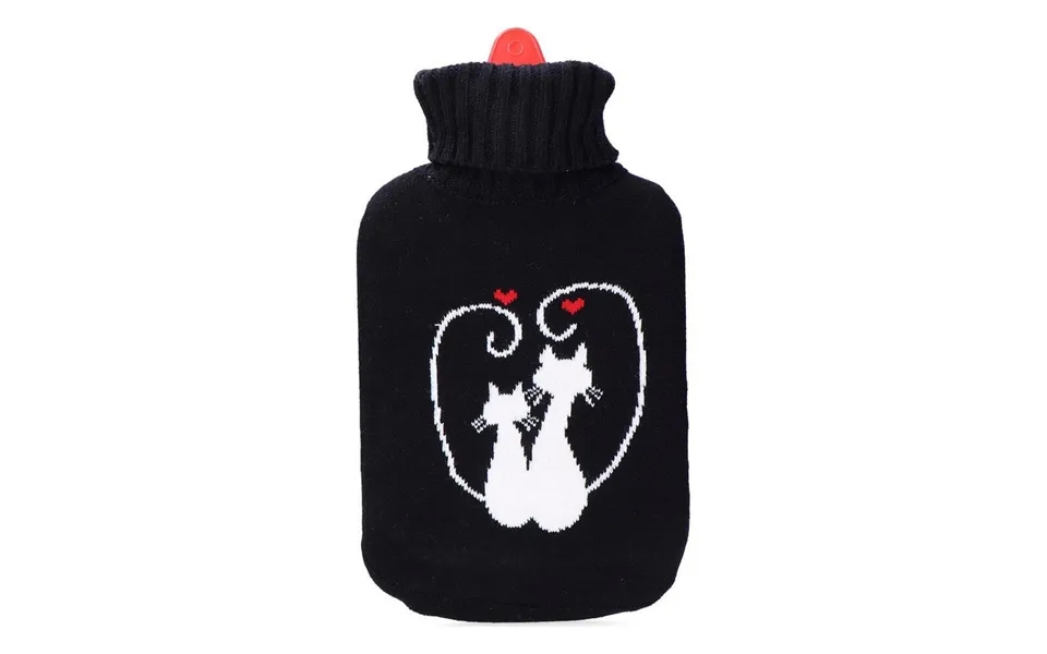 Edm Product Hot Water Bottle 2 L - Black White Wool Upholstery