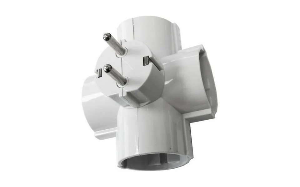 Edm Stikadapter E40066 - Firdobbelt Eu, 2400 W, 250 V, 16 A, Hvid