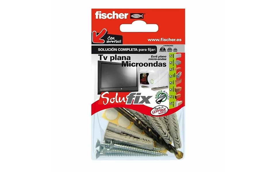 Fischer Solufix 502690 Fastgørelsessæt - Tv Og Mikrobølgeovn, 10 Dele