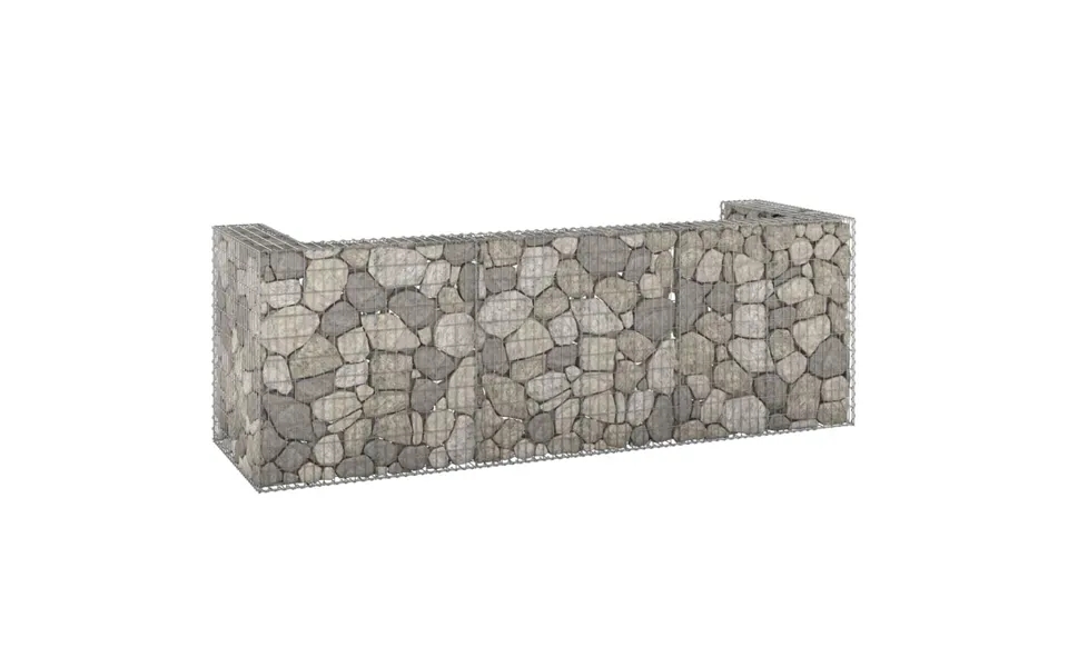 Gabionvæg Til Affaldsspand 325x100x110 Cm Galvaniseret Stål