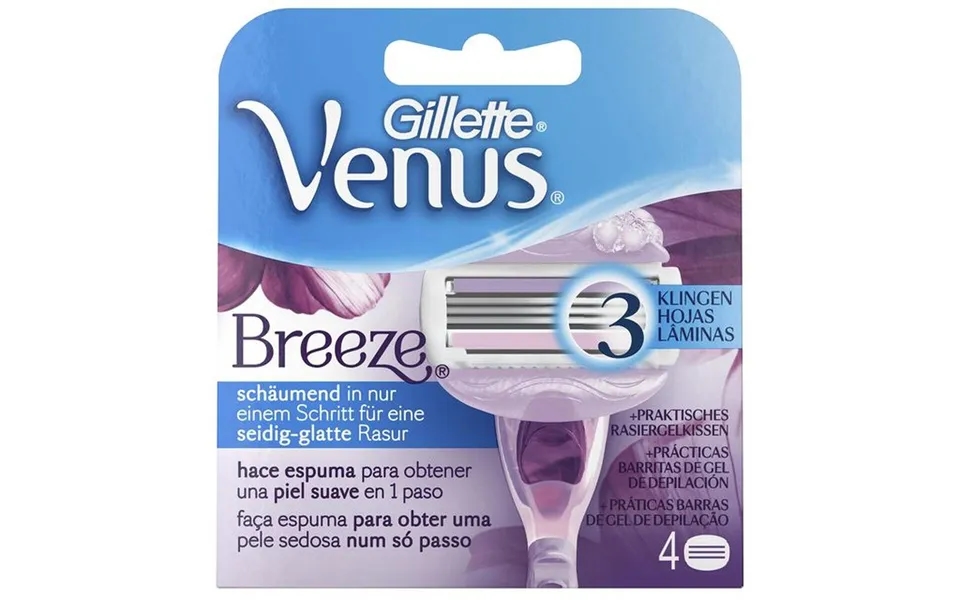 Gillette Venus Breeze - Udskiftningsblade, 4 Stk., Lilla