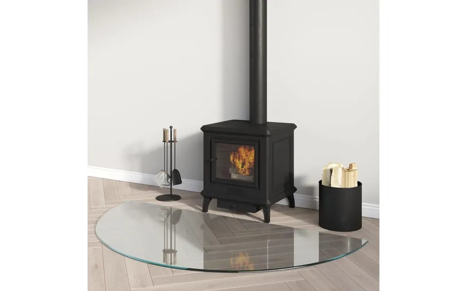 Glasplade Til Pejs 1200x600 Mm Halvrund