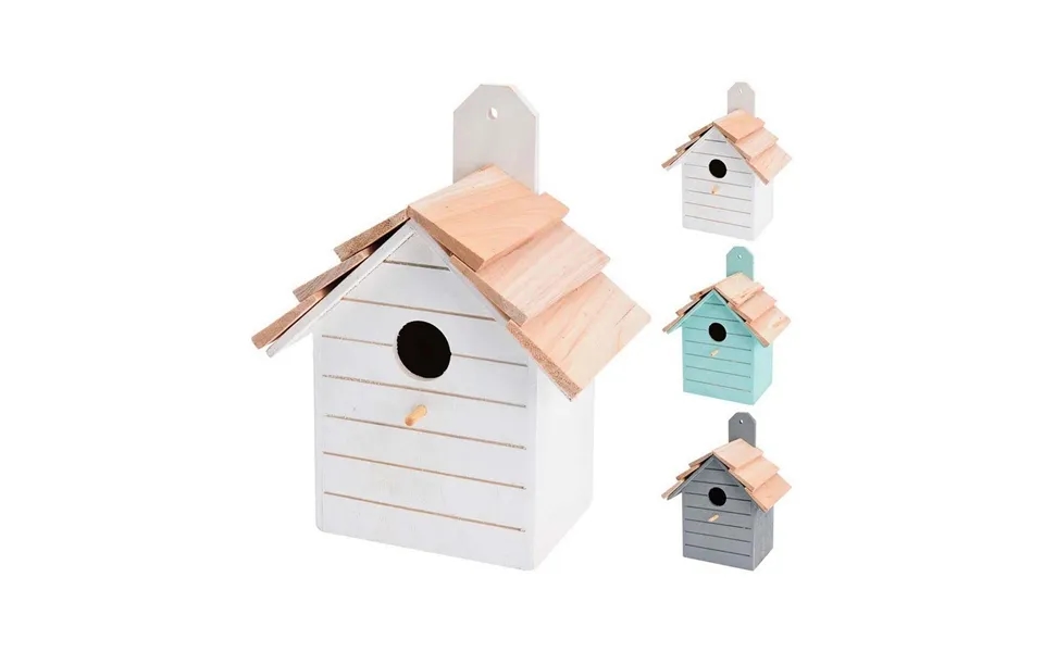 H&s Collection Fuglehus I Træ - 16 × 11 × 22 Cm