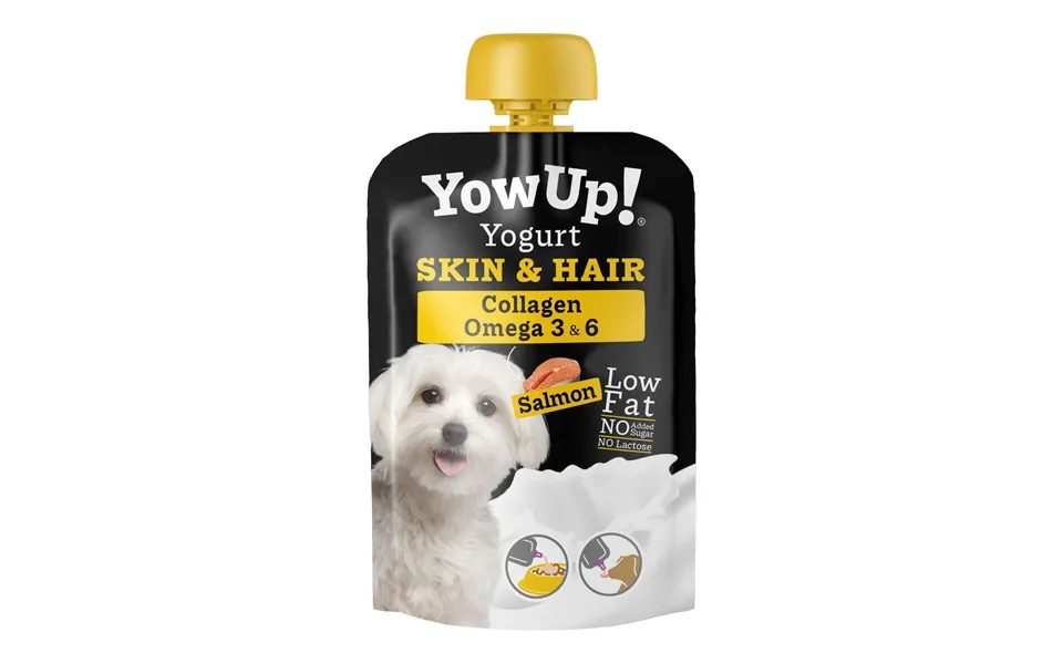 Hundefoder Vådfoder Yowup Skin & Hair - Laks, 10 × 115 G