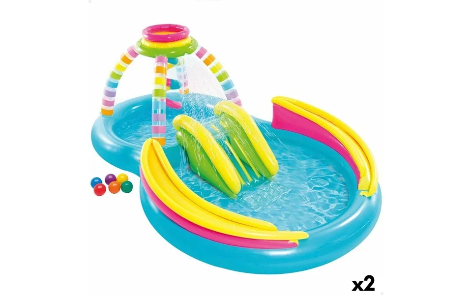 Intex Oppustelig Børnepool Regnbue 374 L - 295 × 109 × 191 Cm 2 Enheder