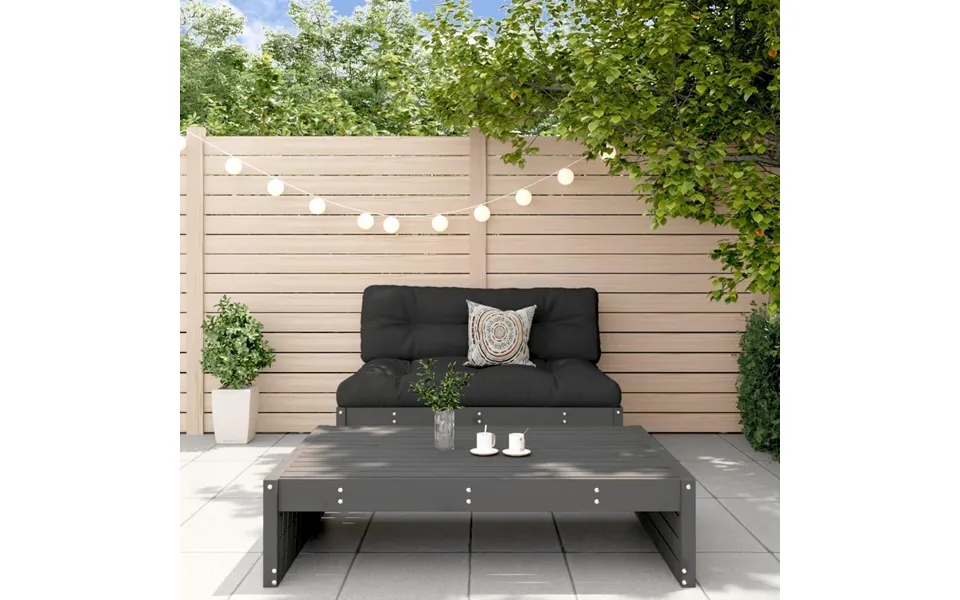 Loungesæt Til Haven 2 Dele Massivt Fyrretræ Grå