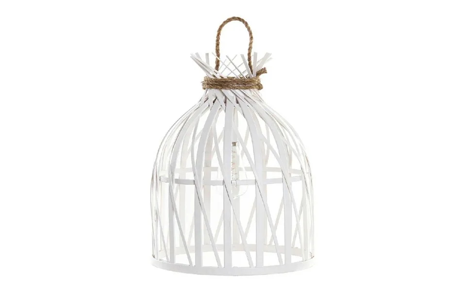 Lysekrone I Bambus - Hvid 30,5 × 30,5 × 40,5 Cm