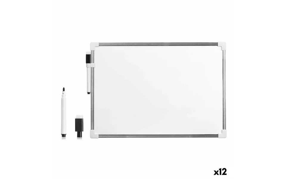 Magnettavle Hvid - Med Markør, Aluminium, 25 × 35 Cm 12 Stk.