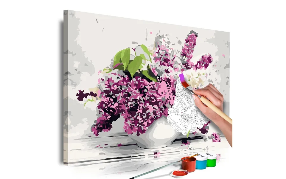 Mal Selv Billede - Vase And Flowers 60 X 40 Cm