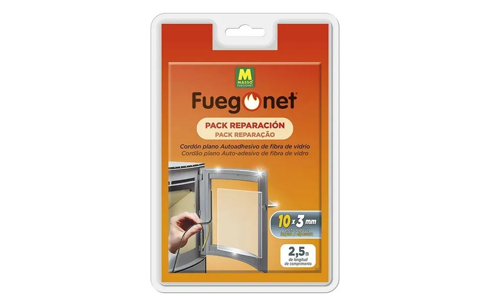 Massó Fuegonet Reparationssæt - Selvklæbende Flad Glasfiberpakning 2,5 M