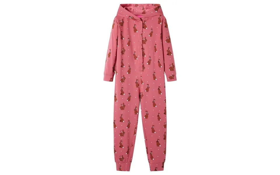 Onesie Med Hætte Til Børn Str. 104 Gammelrosa