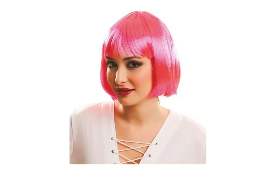 Paryk - Pink Kort Bob Til Kostume Og Fest