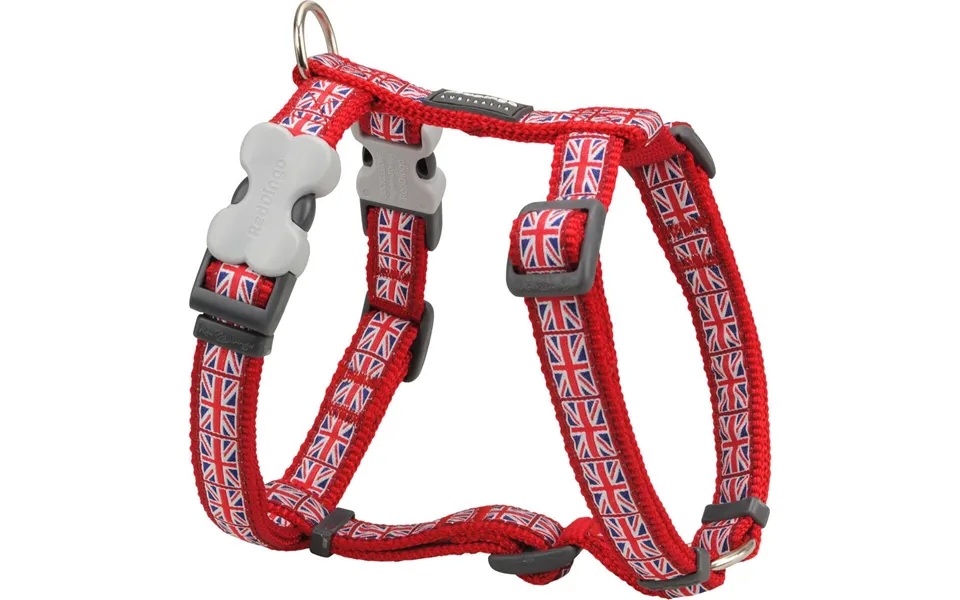 Red Dingo Hundesele - Style Union Jack, Rød Bryst 45-66 Cm, Hals 36-59 Cm