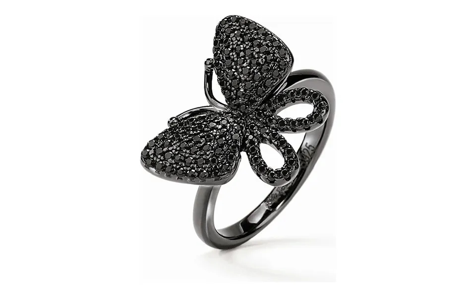 Ring Til Kvinder, Sort Sommerfugl, Sterling Sølv - Str. 12