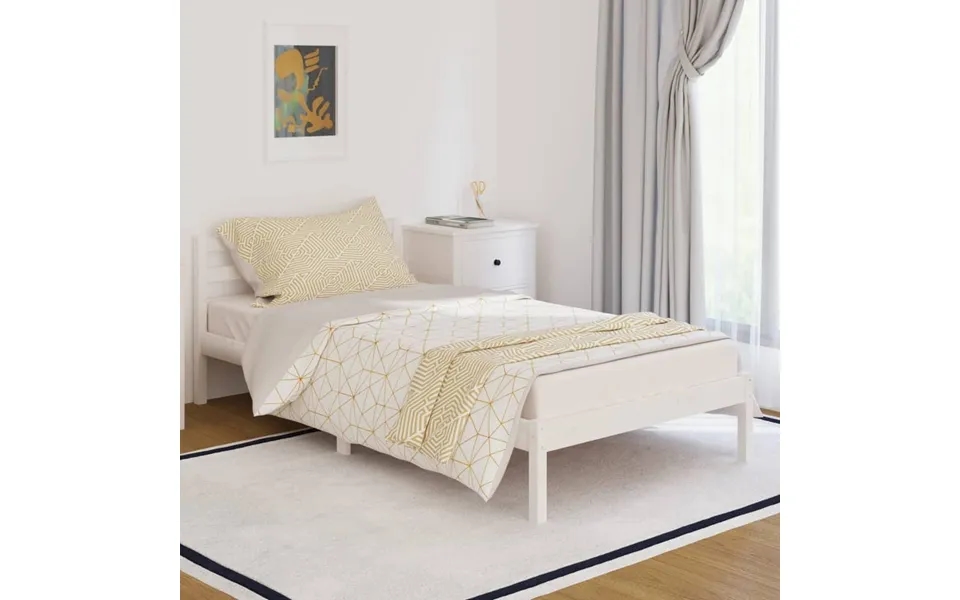 Sengeramme 100x200 Cm Massivt Fyrretræ Hvid