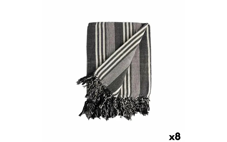 Sofabetræk - Multifunktionelt Tæppe, Hvid Grå, 235 × 205 Cm, Striber 8 Stk