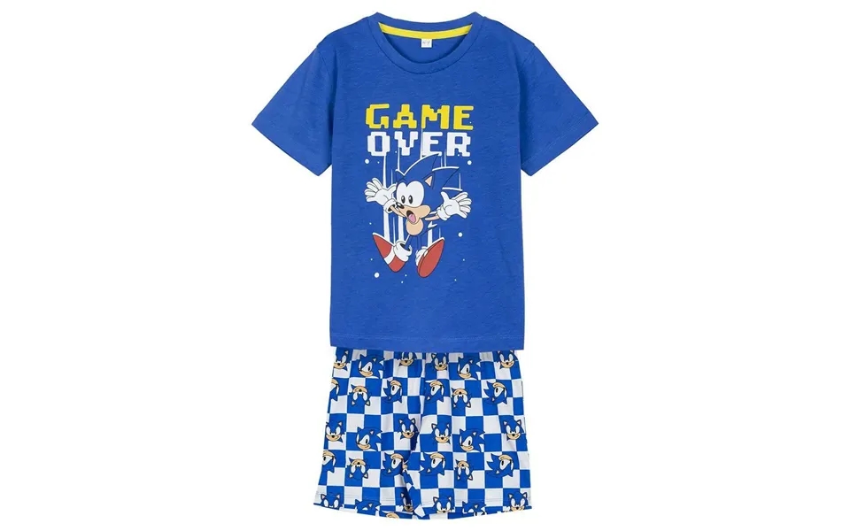 Sonic Nattøj Til Drenge, Blå - 12 År, 2 Dele, 100 % Bomuld