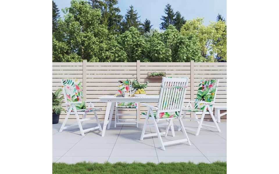 Stolehynder Med Høj Ryg 4 Stk. Stof Flerfarvet