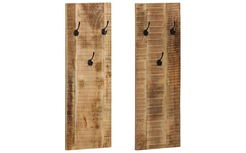 Vægmonteret Knagerækker 2 Stk. Massivt Mangotræ 36 X 110 X 3 Cm