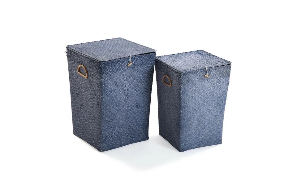 Versa Vasketøjskurve I Blå Tang - Sæt Med 2 35 × 50 × 35 Cm