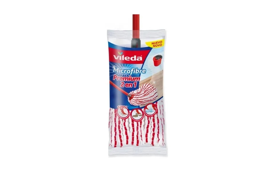 Vileda Microfibre Premium 2 I 1 Gulvmoppe - Hvid Rød