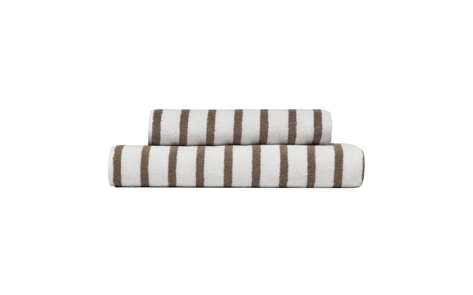 Høie Badehåndklæde Everyday Stripe - Beige 50x90 Cm