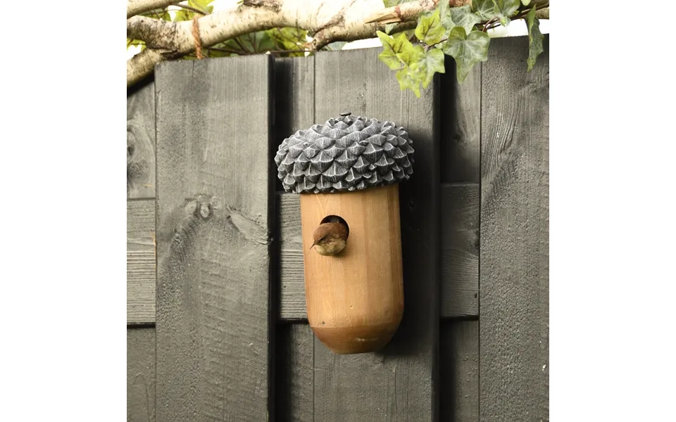 Agern Fuglehus Til Gærdesmutte Fsc -certificeret Træ & Pvc 13,5x13,5x24,8 Cm