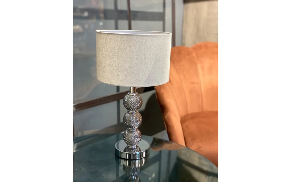 Glaslampe Med Skårne Kugler - Grå